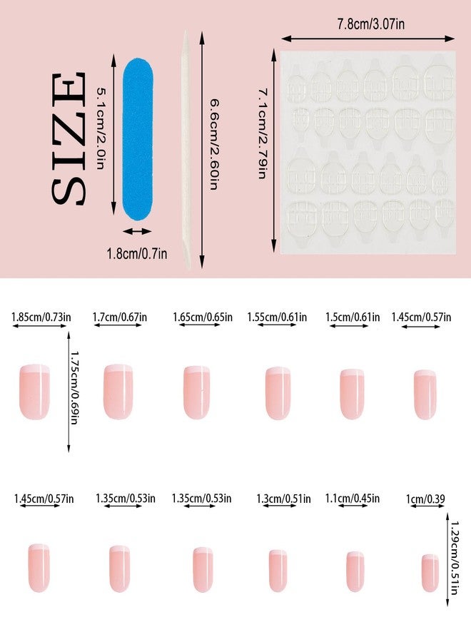 NICENEEDED 24 PCS French Nude Press On Nails, Short Square False Nails with Gel, Plain Plastic Full Cover Artificial Fingernails for Women Manicure Art DIY - Image 2